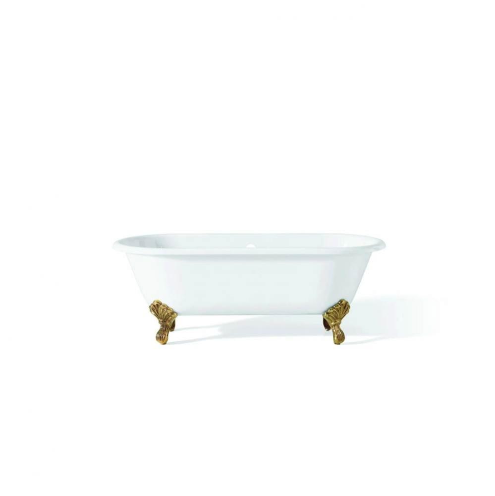 Regal Tub, 68'', White, Flat, Polished Brass Shaughnessy Feet