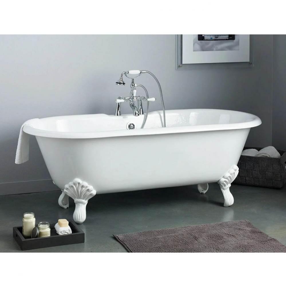 Regal Tub, 61'', White, Flat, White Feet