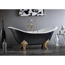 Cheviot Products Canada 2114-BC-7-CH - Regency Tub, 72'', Biscuit In, Custom Out, 7'' Drill, Chrome Lion Feet