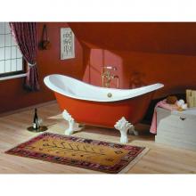 Cheviot Products Canada 2114-WC-0-WH - Regency Tub, 72'', White In, Custom Out, Flat, White Lion Feet