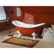 Cheviot Products Canada 2114-WC-6-WH - Regency Tub, 72'', White In, Custom Out, 6'' Drill, White Lion Feet