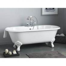 Cheviot Products Canada 2169-WC-WH - Regal Tub, 61'', White In, Custom Out, Roll Rim, White Shaughnessy Feet