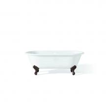 Cheviot Products Canada 2180-WC-0-AB - Regal Tub, 70'', White In, Custom Out, Flat, Antique Bronze Shaughnessy Feet