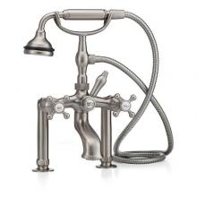 Cheviot Products Canada 5127-BK - 5100 SERIES Extra-Tall Deck-Mount Tub Filler - Cross Handles - Metal Accents