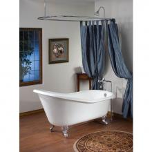 Cheviot Products Canada 2132-WC-PB - Slipper Tub, 68'', White In, Custom Out, Roll Rim, Polished Brass Feet