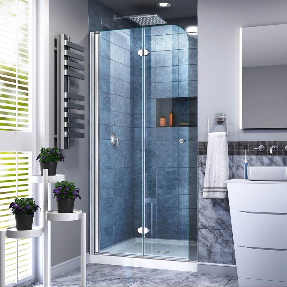 DreamLine Aqua Fold 29 1/2 in. W x 72 in. H Frameless Bi-Fold Shower Door in Chrome