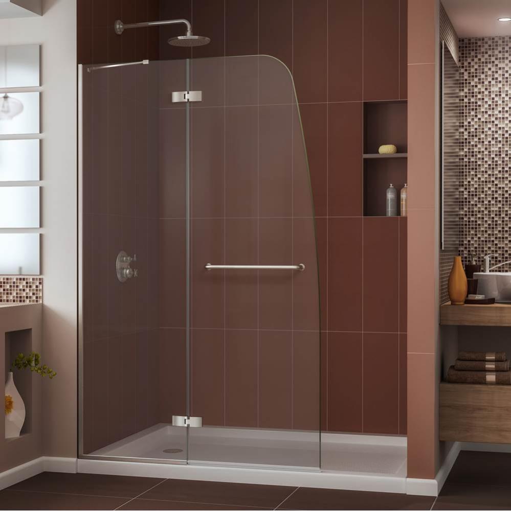 DreamLine Aqua Ultra 45 in. W x 72 in. H Frameless Hinged Shower Door in Brushed Nickel