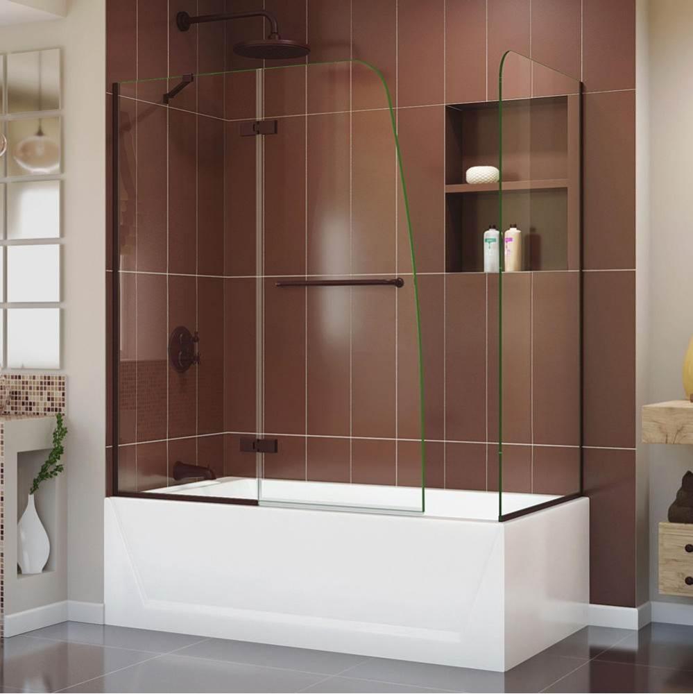 DreamLine Aqua Ultra 48 in. W x 30 in. D x 58 in. H Frameless Hinged Tub Door with Return Panel in