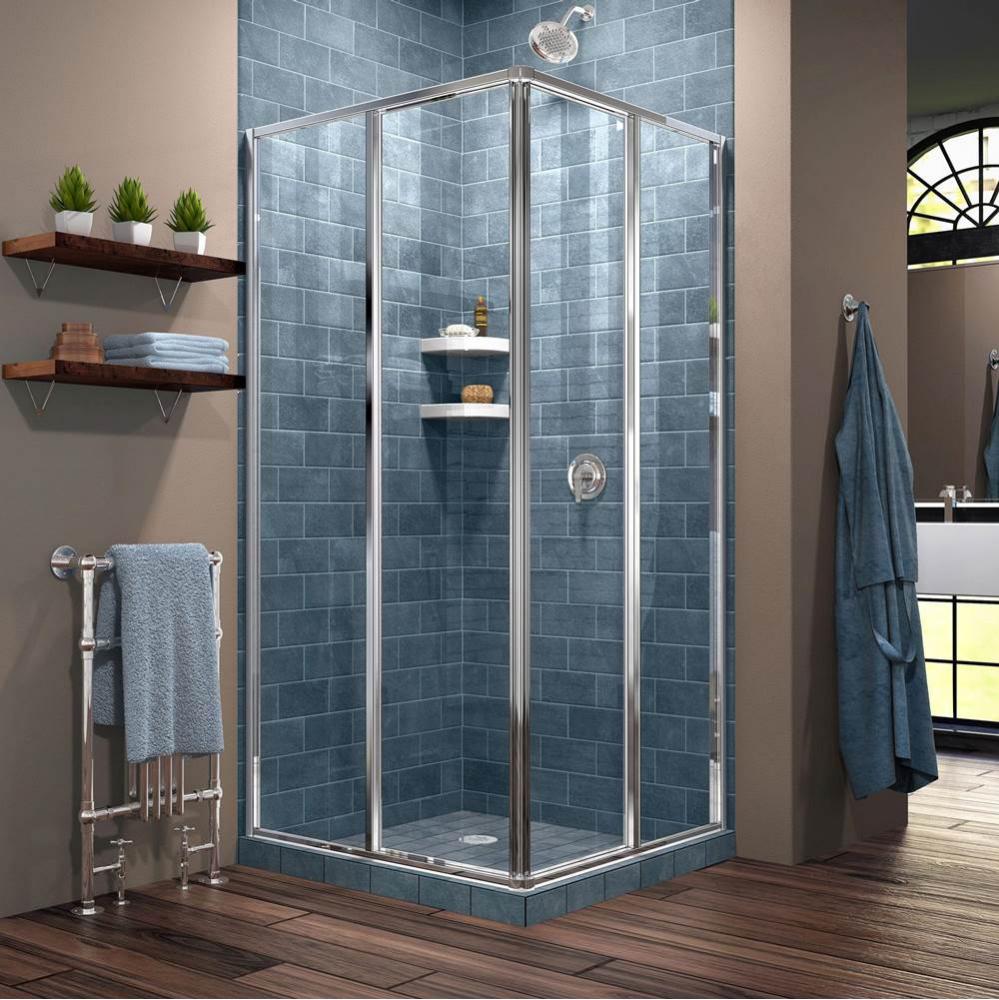 DreamLine Cornerview 34 1/2 in. D x 34 1/2 in. W x 72 in. H Framed Sliding Shower Enclosure in Chr