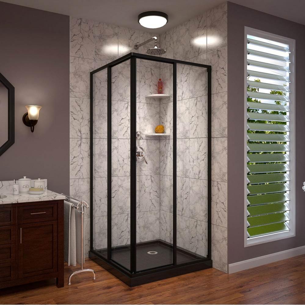 DreamLine Cornerview 36 in. D x 36 in. W x 74 3/4 in. H Framed Sliding Shower Enclosure and Shower