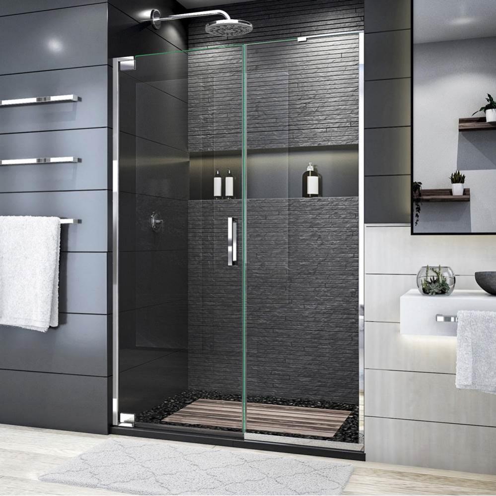 DreamLine Elegance Plus 51 3/4 -52 1/2 in. W x 72 in. H Frameless Pivot Shower Door in Chrome