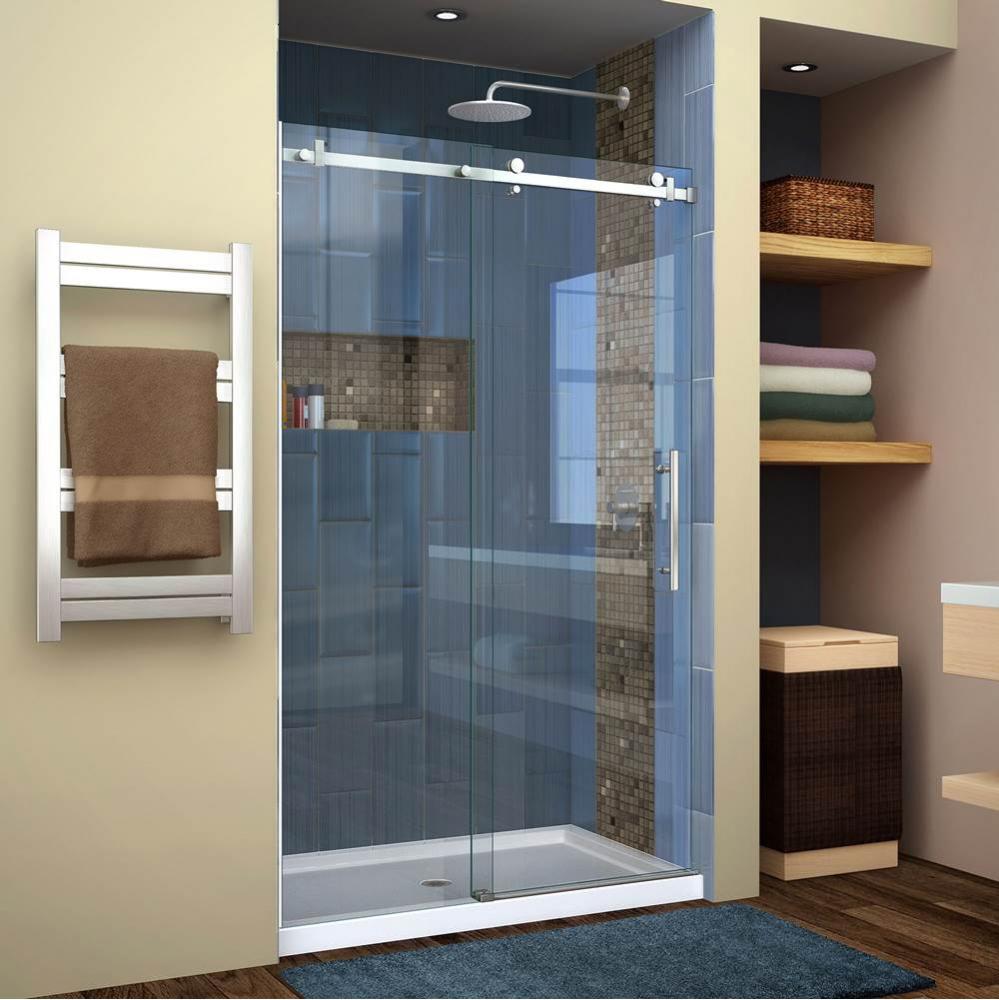 DreamLine Enigma Air 44-48 in. W x 76 in. H Frameless Sliding Shower Door in Brushed Stainless Ste