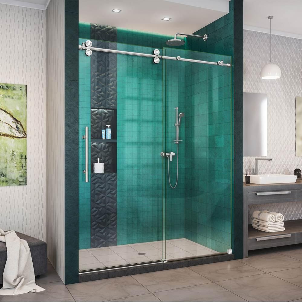 DreamLine Enigma-XO 56-60 in. W x 76 in. H Fully Frameless Sliding Shower Door in Polished Stainle