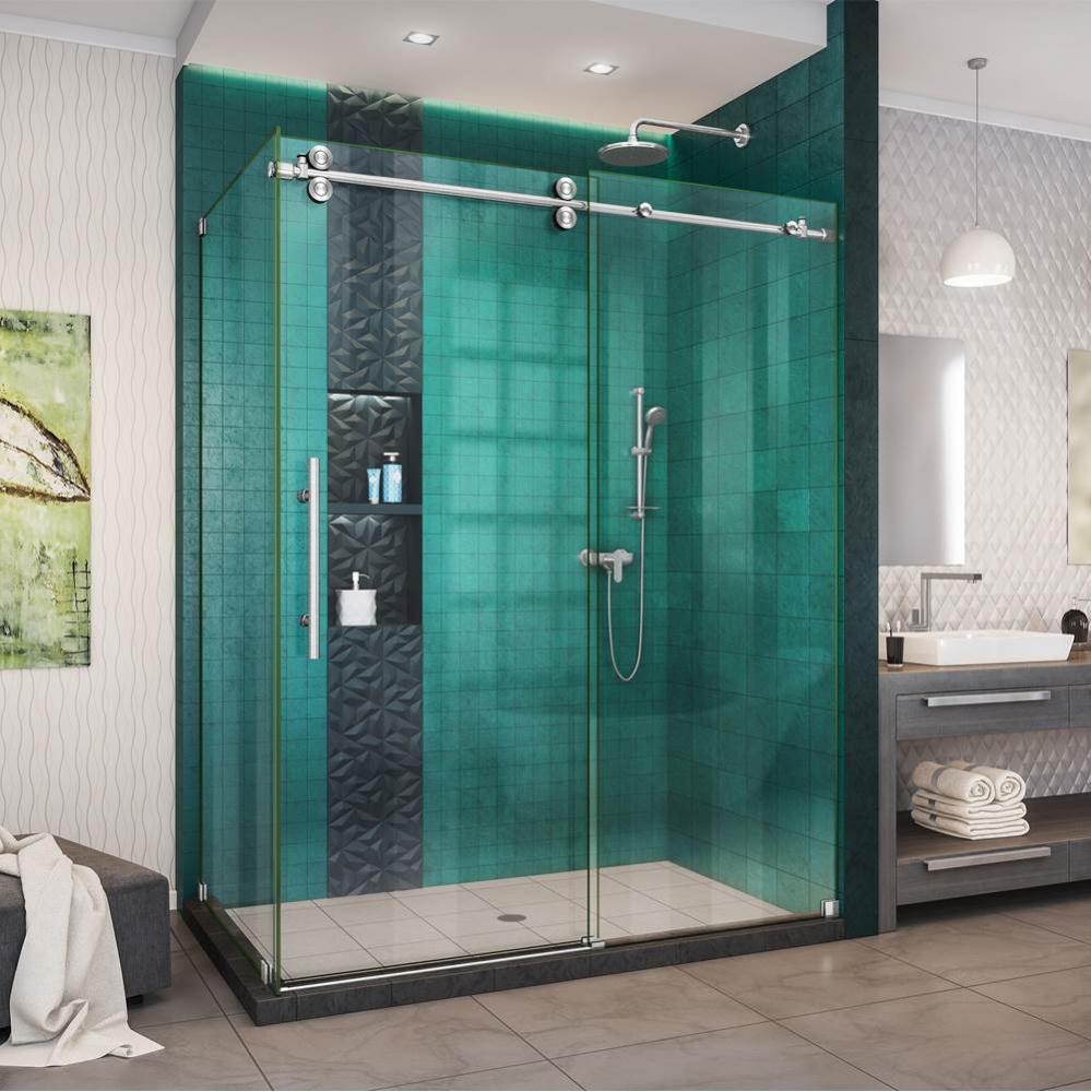DreamLine Enigma-XO 32 1/2 in. D x 50-54 in. W x 76 in. H Frameless Shower Enclosure in Brushed St