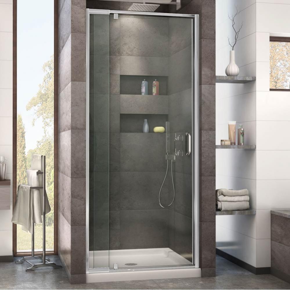 DreamLine Flex 36 in. D x 36 in. W x 74 3/4 in. H Semi-Frameless Pivot Shower Door in Chrome with