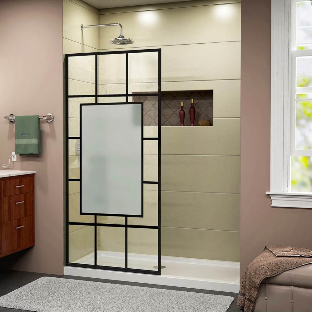 DreamLine French Linea Avignon 34 in. W x 72 in. H Single Panel Frameless Shower Door, Open Entry