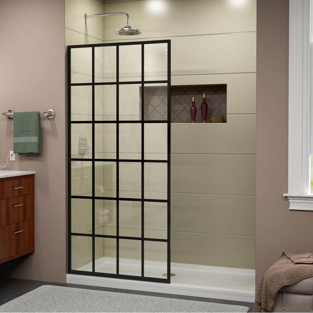 DreamLine French Linea Toulon 34 in. W x 72 in. H Single Panel Frameless Shower Door, Open Entry D