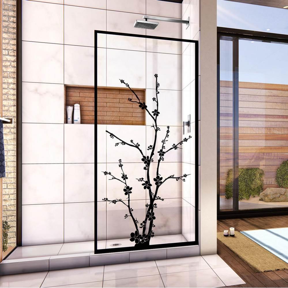DreamLine Linea Blossom 34 in. W x 72 in. H Single Panel Frameless Shower Door, Open Entry Design