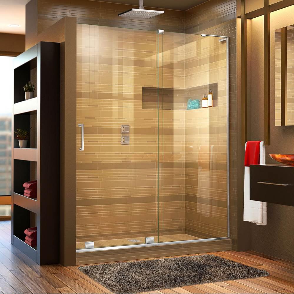 DreamLine Mirage-X 56-60 in. W x 72 in. H Frameless Sliding Shower Door in Chrome; Right Wall Inst