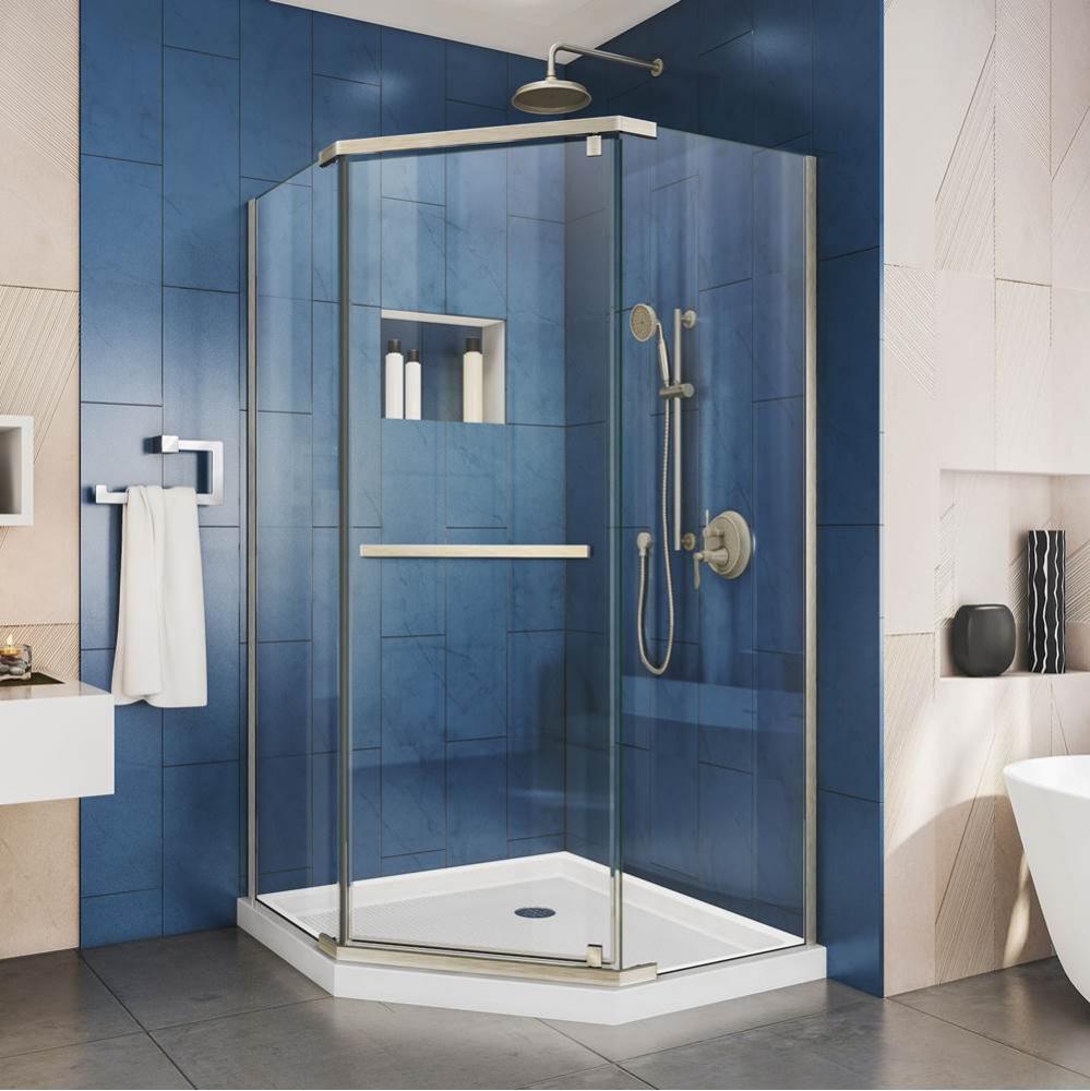 DreamLine Prism 42 in. D x 42 in. W x 74 3/4 H Frameless Pivot Shower Enclosure in Brushed Nickel