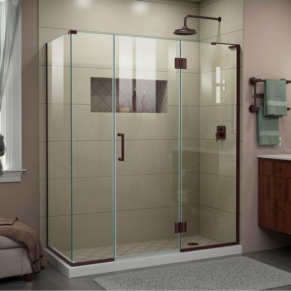 DreamLine Unidoor-X 63 1/2 in. W x 30 3/8 in. D x 72 in. H Frameless Hinged Shower Enclosure in Oi