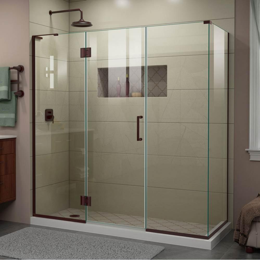 DreamLine Unidoor-X 70 in. W x 34 3/8 in. D x 72 in. H Frameless Hinged Shower Enclosure in Oil Ru