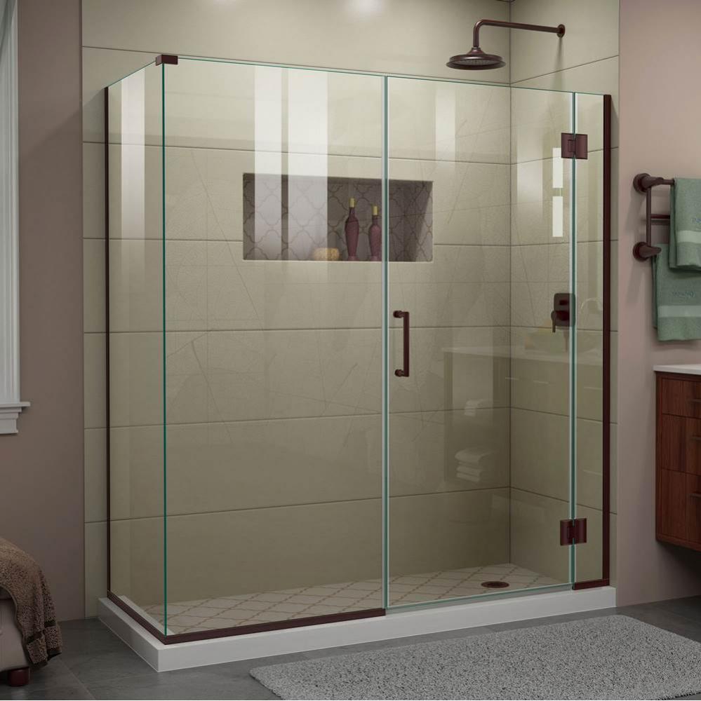 DreamLine Unidoor-X 64 in. W x 30 3/8 in. D x 72 in. H Frameless Hinged Shower Enclosure in Oil Ru