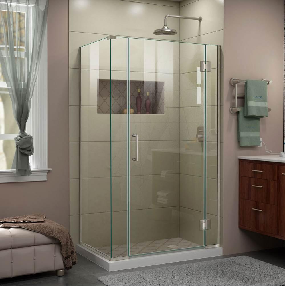 DreamLine Unidoor-X 40 in. W x 34 3/8 in. D x 72 in. H Frameless Hinged Shower Enclosure in Brushe