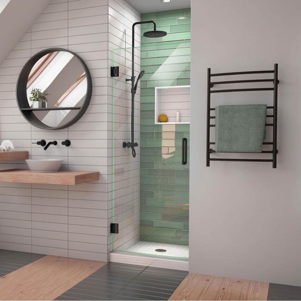DreamLine Unidoor-LS 25 in. W x 72 in. H Frameless Hinged Shower Door in Satin Black