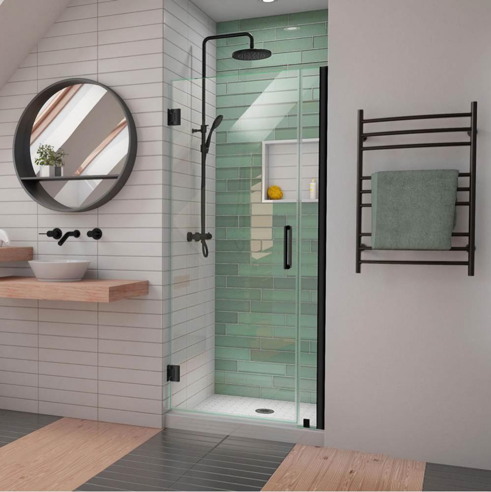 DreamLine Unidoor-LS 35-36 in. W x 72 in. H Frameless Hinged Shower Door in Satin Black