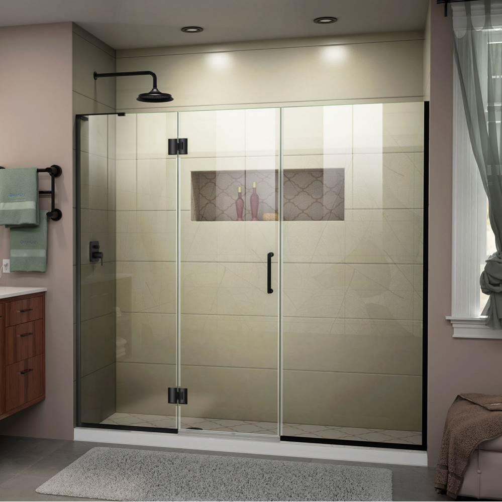 DreamLine Unidoor-X 64 1/2-65 in. W x 72 in. H Frameless Hinged Shower Door in Satin Black