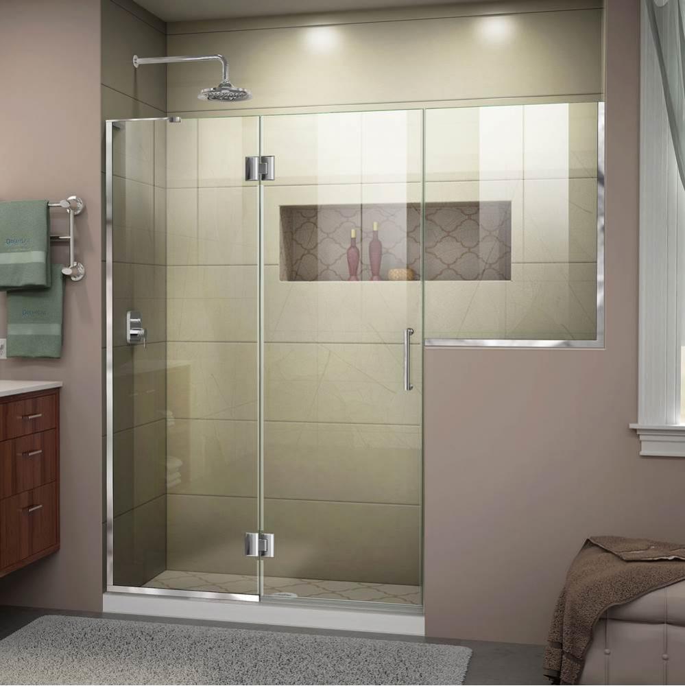 DreamLine Unidoor-X 71-71 1/2 in. W x 72 in. H Frameless Hinged Shower Door in Chrome