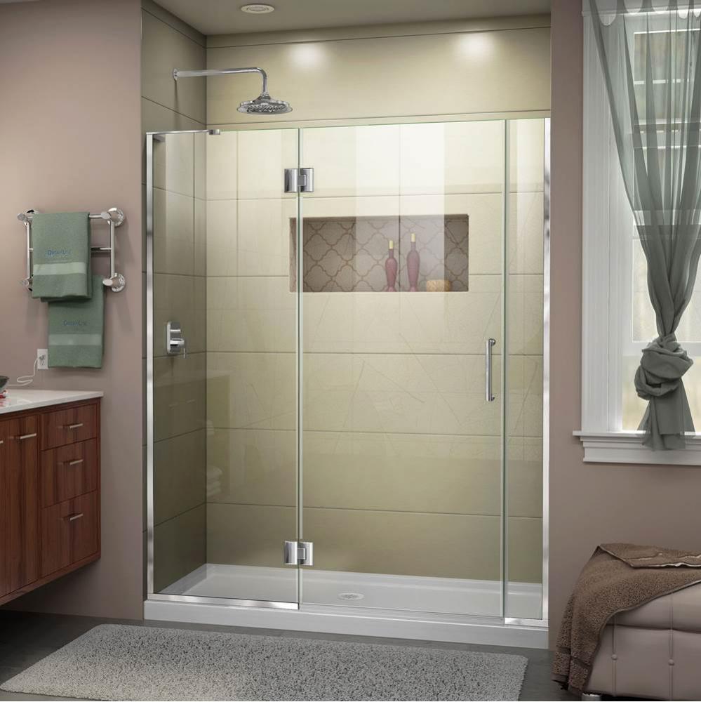 DreamLine Unidoor-X 59 1/2-60 in. W x 72 in. H Frameless Hinged Shower Door in Chrome