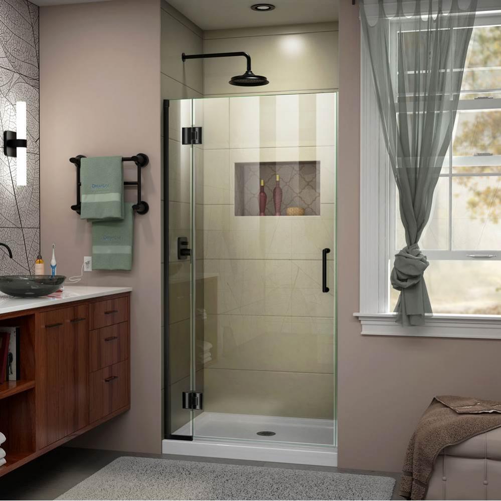 DreamLine Unidoor-X 31 in. W x 72 in. H Frameless Hinged Shower Door in Satin Black