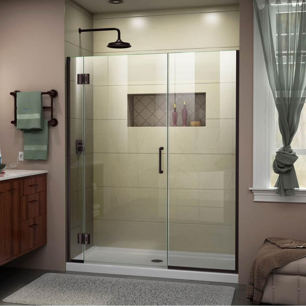 DreamLine Unidoor-X 50 1/2-51 in. W x 72 in. H Frameless Hinged Shower Door in Oil Rubbed Bronze