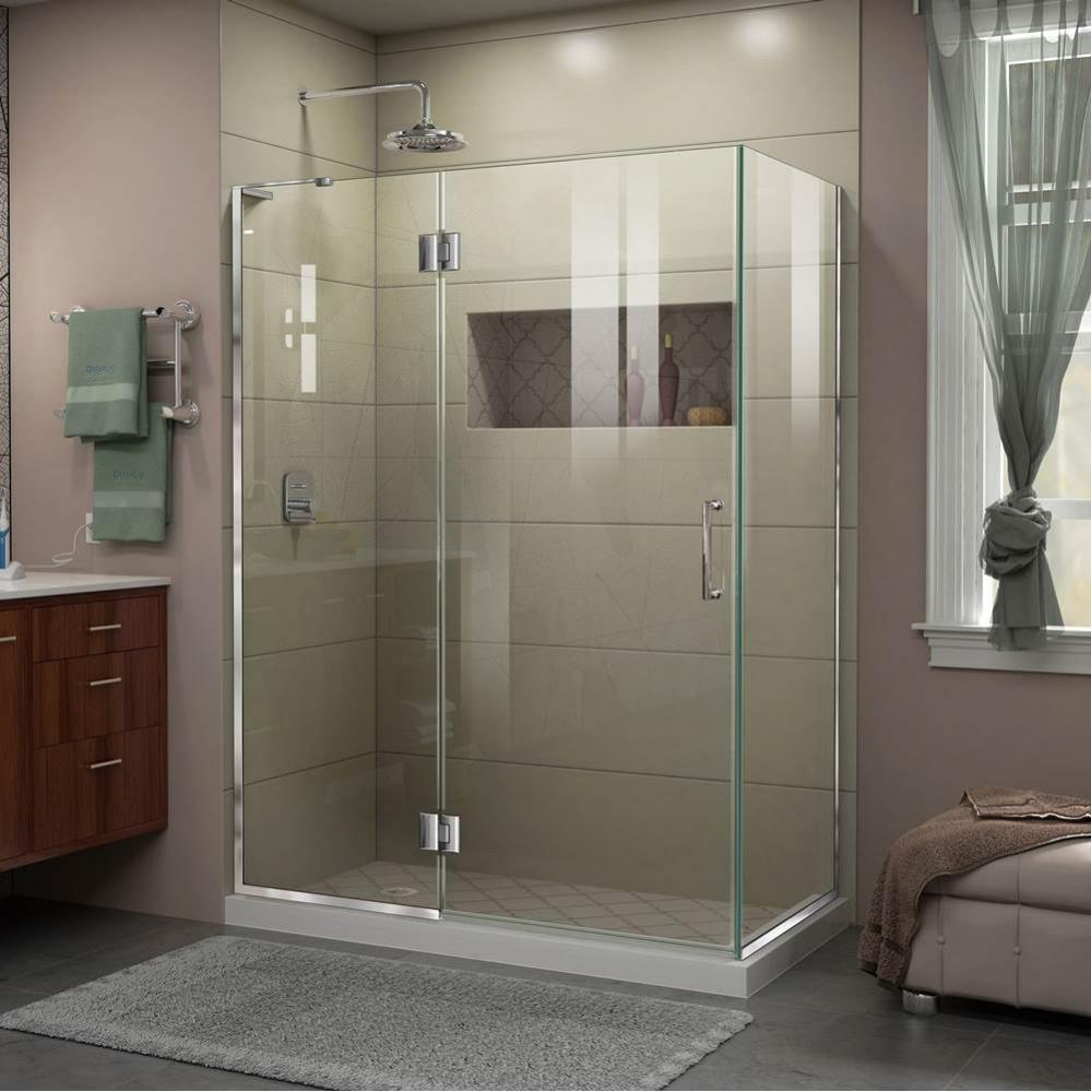 DreamLine Unidoor-X 47 3/8 in. W x 34 in. D x 72 in. H Hinged Shower Enclosure in Chrome