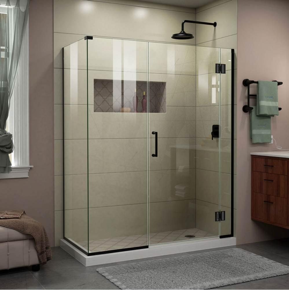 DreamLine Unidoor-X 57 1/2 in. W x 30 3/8 in. D x 72 in. H Hinged Shower Enclosure in Satin Black