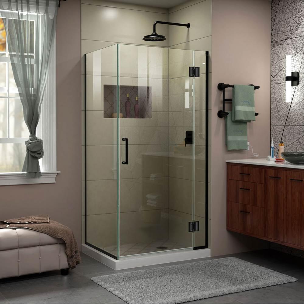DreamLine Unidoor-X 29 3/8 in. W x 34 in. D x 72 in. H Frameless Hinged Shower Enclosure in Satin