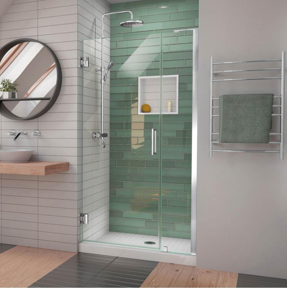 DreamLine Unidoor-LS 36-37 in. W x 72 in. H Frameless Hinged Shower Door in Chrome