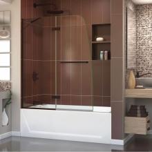 Dreamline Showers SHDR-3448580-06 - DreamLine Aqua Ultra 48 in. W x 58 in. H Frameless Hinged Tub Door in Oil Rubbed Bronze