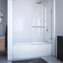 Dreamline Showers SHDR-3534586-04 - DreamLine Aqua Uno 34 in. W x 58 in. H Frameless Hinged Tub Door in Brushed Nickel