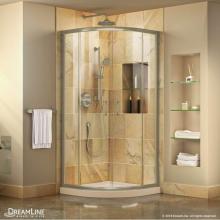 Dreamline Showers DL-6703-22-04 - DreamLine Prime 38 in. x 74 3/4 in. Semi-Frameless Clear Glass Sliding Shower Enclosure in Brushed