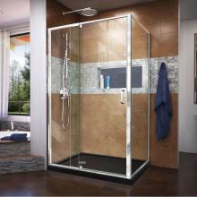 Dreamline Showers DL-6719L-88-01 - DreamLine Flex 36 in. D x 48 in. W x 74 3/4 in. H Semi-Frameless Pivot Shower Enclosure in Chrome