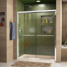 Dreamline Showers DL-6950L-22-01 - DreamLine Duet 30 in. D x 60 in. W x 74 3/4 in. H Bypass Shower Door in Chrome with Left Drain Bis
