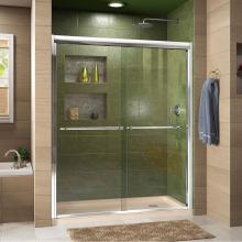 Dreamline Showers DL-6950R-22-01 - DreamLine Duet 30 in. D x 60 in. W x 74 3/4 in. H Bypass Shower Door in Chrome with Right Drain Bi