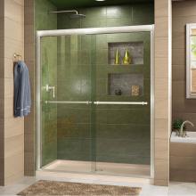 Dreamline Showers DL-6951C-22-04 - DreamLine Duet 32 in. D x 60 in. W x 74 3/4 in. H Bypass Shower Door in Brushed Nickel with Center