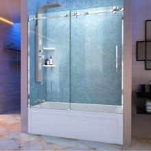 Dreamline Showers SHDR-6560620-08 - DreamLine Enigma Sky 56-60 in. W x 62 in. H Frameless Sliding Tub Door in Polished Stainless Steel