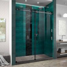 Dreamline Showers SHDR6160762G-17 - DreamLine Enigma-XO 56-60 in. W x 76 in. H Frameless Smoke Gray Glass Sliding Shower Door in Brush