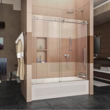 Dreamline Showers SHDR-61606210-07 - DreamLine Enigma-X 55-59 in. W x 62 in. H Fully Frameless Sliding Tub Door in Brushed Stainless St