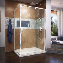 Dreamline Showers DL-6719R-22-01 - DreamLine Flex 36 in. D x 48 in. W x 74 3/4 in. H Semi-Frameless Pivot Shower Enclosure in Chrome